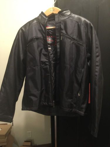 Motorcycle jacket milwaukee black xl, nylon with leather trim