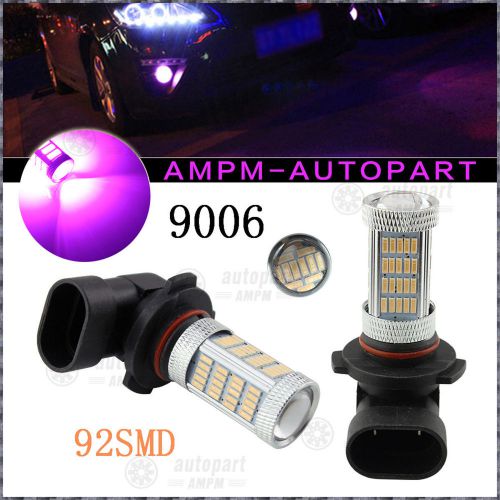 2x pink-purple 92smd 9006 hb4 car drl auto car fog driving light led bulbs lamp
