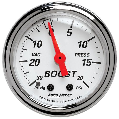 Autometer 1372 arctic white mechanical boost/vacuum gauge