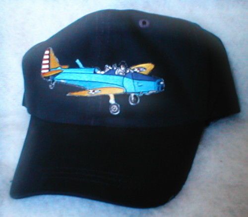 Pt19 fairchild airplane aircraft aviation hat with emblem low profile style navy