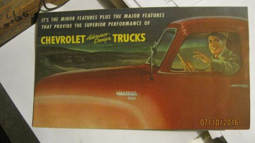 Chevrolet truck dealer  sales brochure folder large 1949 1950 1951 1952 1953 54