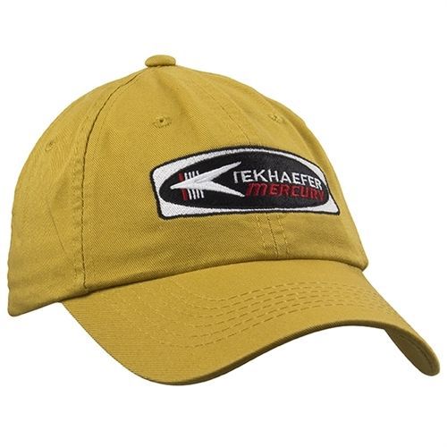 Mercury marine kiekhaefer retro logo cap hat mustard