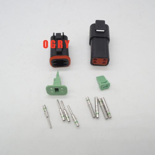 Deutsch dt 4 pin black connector waterproof electrical kit 14 ga solid contacts