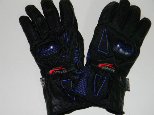 Gericke hipora black w/blue highlights motorcycle gloves size xl