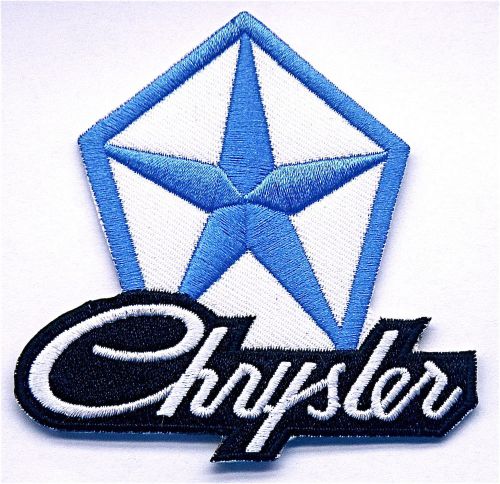 Chrysler with star embroidered  iron or sew on patch -3 1/8&#034; wide x 3&#034; high