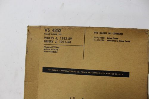 Nos vintage fel-pro vs-4352  valve  cover cork  gasket set willys 4, henry j