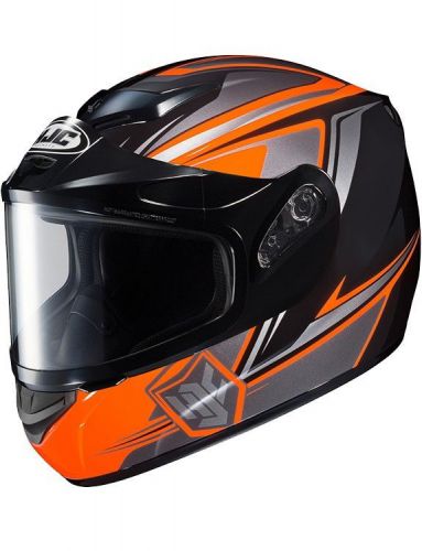 Hjc cs-r2 seca snow helmet w/dual lens shield fluo orange/black/silver
