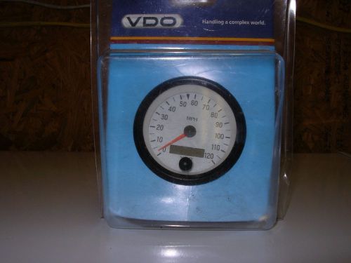 Vdo speedometer 85mm 120 mph white with rear wheel sensor