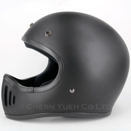 Moto 3-style motorbike off-road motocross full face helmet mat black dot large