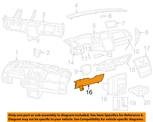 Chrysler oem instrument panel-lower clmn cover 1qy37bd1ad