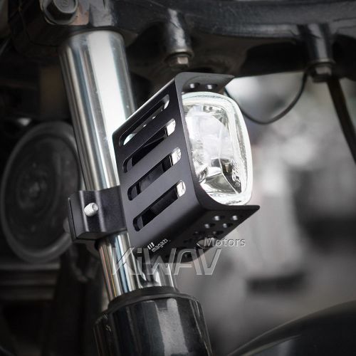 Fog light clear glass halogen light  aluminum for chopper cruiser racer x pair