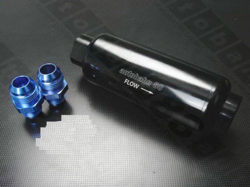 Billet racing fuel filter 100 micron stainless element an6 / an8 bosch 044