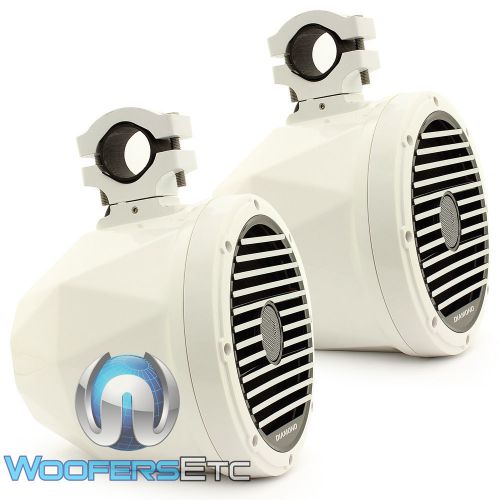 Diamond audio hxm8podw white 8&#034; marine boat tower pod motorsports speakers new