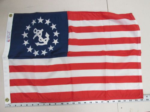 16&#034; x 24&#034; dettra dura-lite us yacht ensign silk screened flag made in the usa