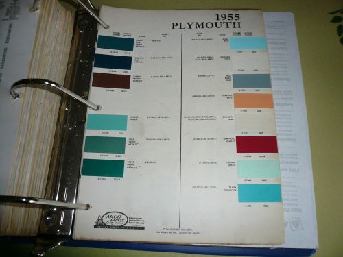 1955 plymouth arco paints color chip paint sample - vintage