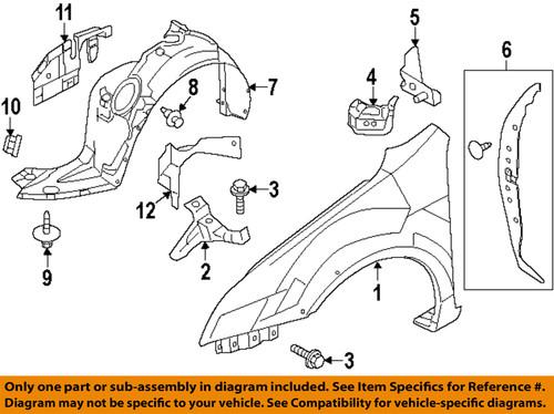 Ford oem 9e5z16a024a fender-fender front bracket