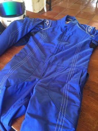 Mens blue sparco kart racing suit size 50
