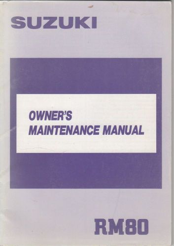1989 suzuki motorcycle rm80 p/n 99011-02b23-03a  owners/maintenance manual(495)