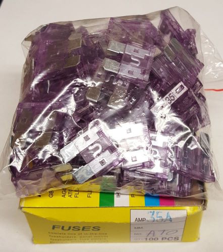 100pcs 35a color coded standard ato/atc blade fuse for auto cars trucks