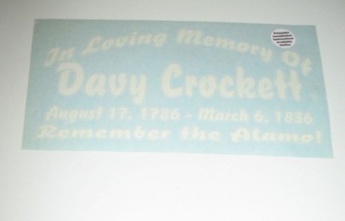 In loving memory of davy crockett car window decal 10x5