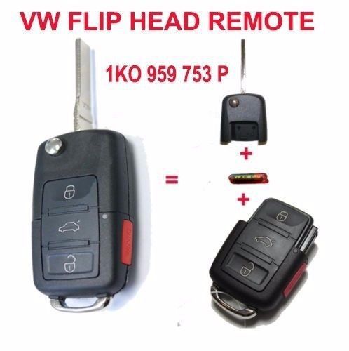 Remote key 3+1 button id48 chip 315mhz 1k0959753p for vw golf gti