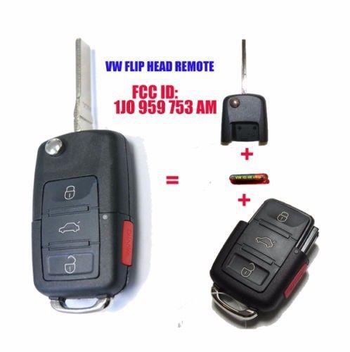 Remote key 3+1b 315mhz id48 1j0959753am for 2002-2005 vw beetle passat jetta
