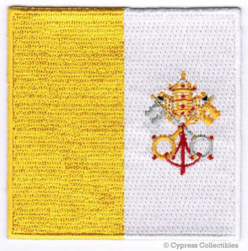 Christian biker patch vatican flag embroidered iron-on catholic rider emblem
