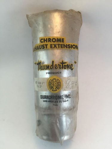 Vintage automobile accessory thundertone 7&#034; long chrome exhaust tip for 2&#034; pipe