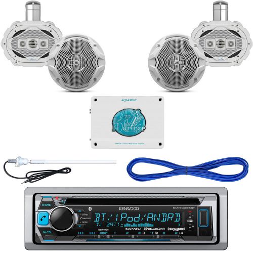 Kenwood bluetooth cd marine radio, 6x9&#034;/6.5&#034; speaker set, wires, 1600w amplifier