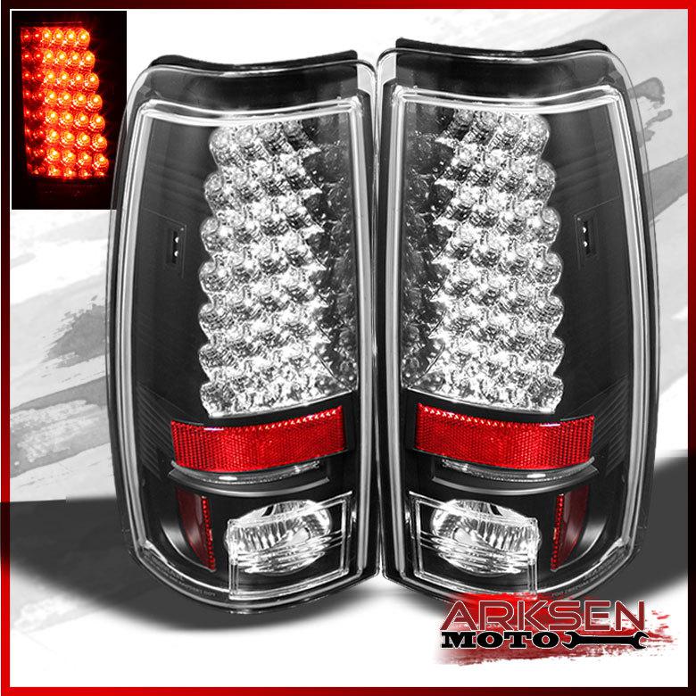 Black 99-02 silverado 99-03 sierra philips-led perform tail lights brake lamps