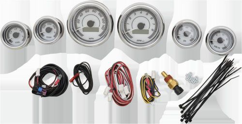 Dakota digital mvx-8604-wg-c mvx six-guage chrome bezel kit white/gray