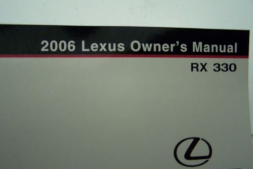 2006 lexus rx 330 owners manual  original new rx330