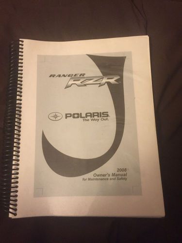 2008 polaris owners manual ranger rzr