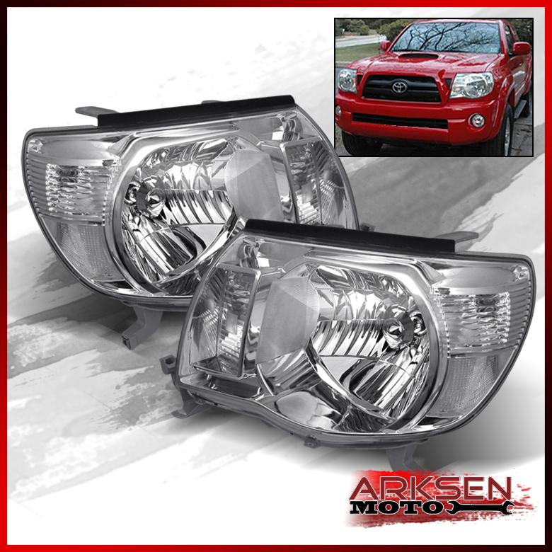 05-11 toyota tacoma pickup clear crystal headlights replacement left+right set