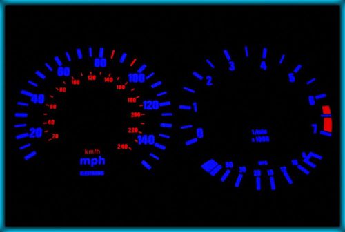 G111 bmw e30 82-94 uk 140mph white/blue el plasma glow gauges cluster dials