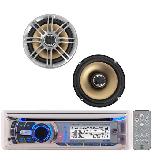 Marine 6.5&#034; polk audio 2way speakers, dual marine ipod bluetooth cd usb receiver