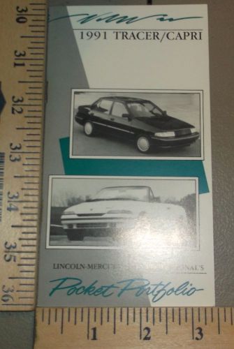 1991 mercury tracer capri brochure original pocket portfolio
