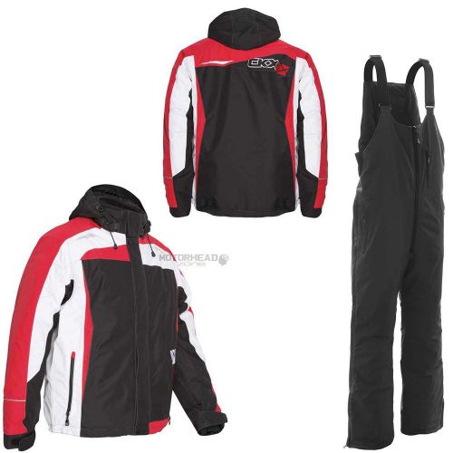 Snowmobile ckx suit octane r jacket red black bib pants men medium winter coat