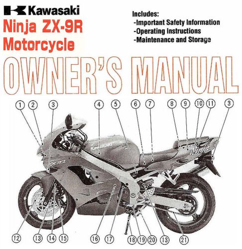 1999 kawasaki ninja zx-9r motorcycle owners manual -zx9r-zx900c2-kawasaki-zx 9r