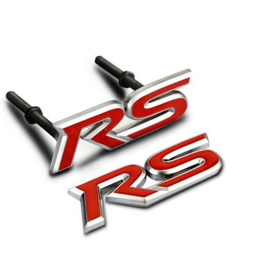 Car grille emblem for cruze mondeo rs letter metal red auto sticker decal badge
