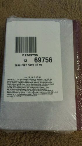 2016 fiat 500x owners manual set new!!!! no reserve!!!!!! free shipping!!!!!!!