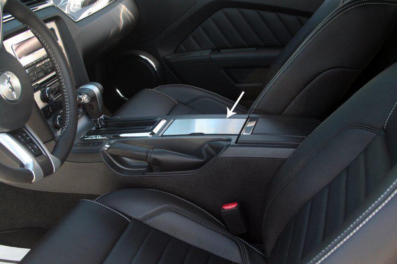 Mustang center console cup holder cover brushed 2010-2013