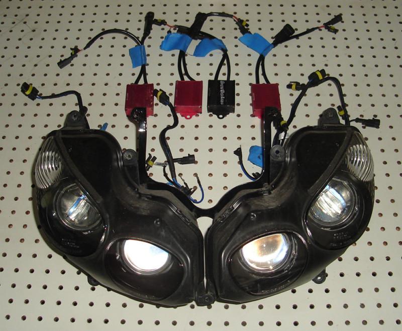 2006-11 kawasaki zx14 headlights with hid installed super low miles