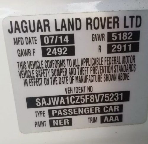 2015 Jaguar XJ 3.0 V6 RWD Automatic Transmission OEM 28k Miles, US $769.99, image 6