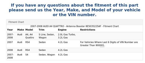 2007-2008 AUDI A4 QUATTRO - Antenna Booster 8E5035225AF, US $14.57, image 4