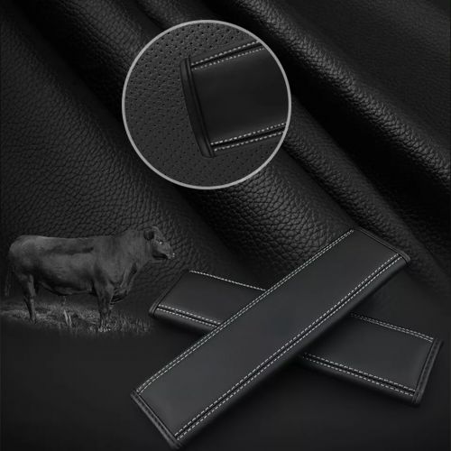 2pcs New Car Seat Belt Genuine Leather Shoulder Guard Cushion For Maserati Brown, US $23.99, image 6