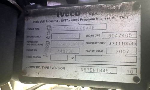 ( 2 ) IVECO FPT 450 HP. 6 CYL. MARINE DIESEL BOBTAIL ENGINES (2007) XTRA PARTS, US $30,000.00, image 11