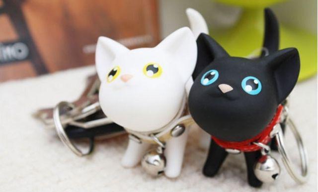 Brand new top fashion black cute lovely cat lovers key chain 