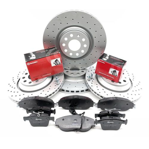 FITS AUDI S3 8Y 2020- DRILLED FRONT REAR BRAKE DISCS BREMBO PADS 340mm 310mm, US $, image 14
