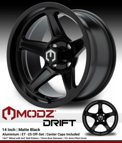 MODZ 14" Drift Matte Black Golf Cart Wheels and Tires 23x10.00-14 Set of 4, US $792.95, image 5